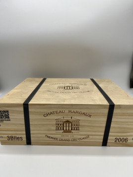 Château Margaux 2006, 1er Grand Cru Classé, caisse en bois de 3 bouteilles